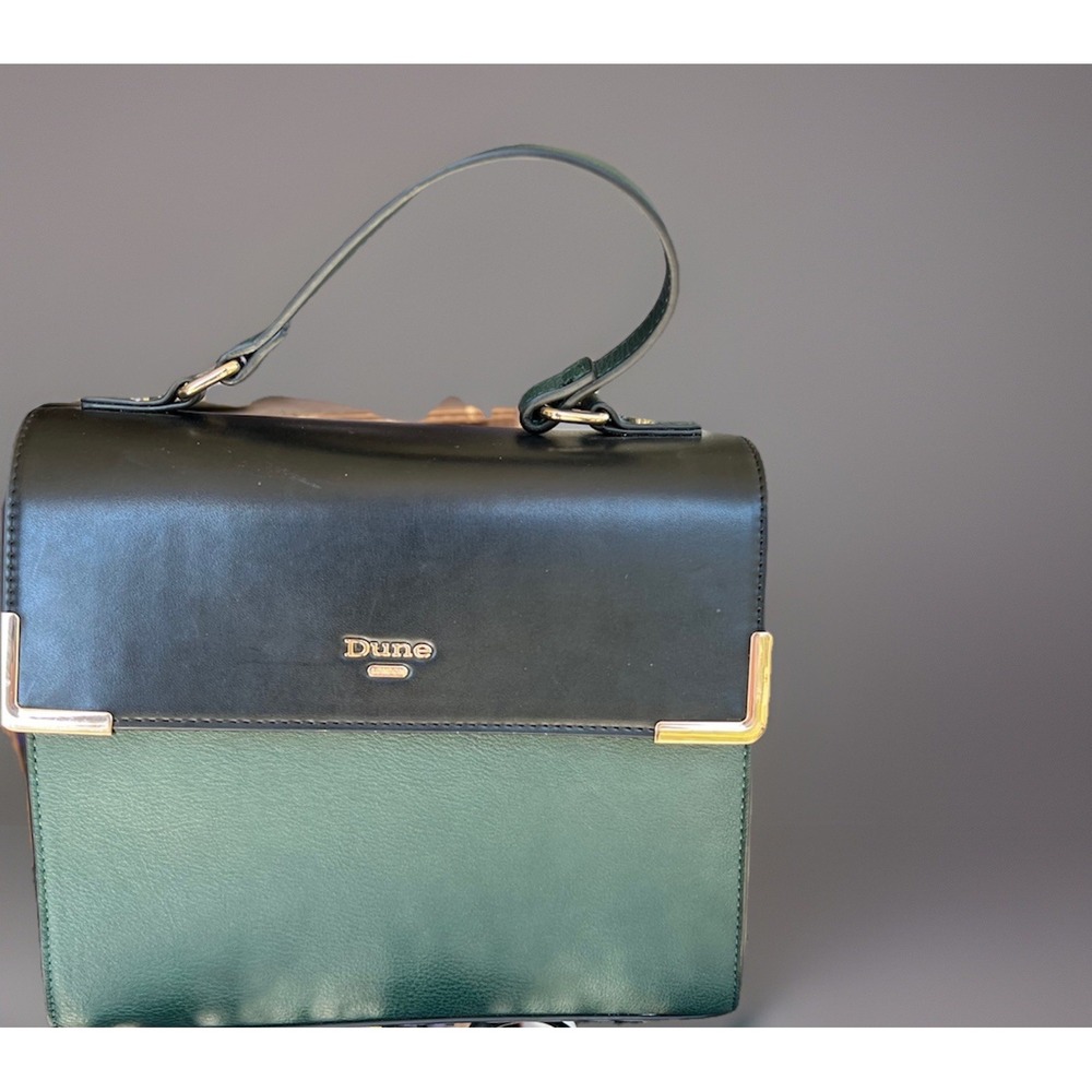 Dune London Bi Colored Handbag Green And Black‎ No Shoulder strap 10”x8”